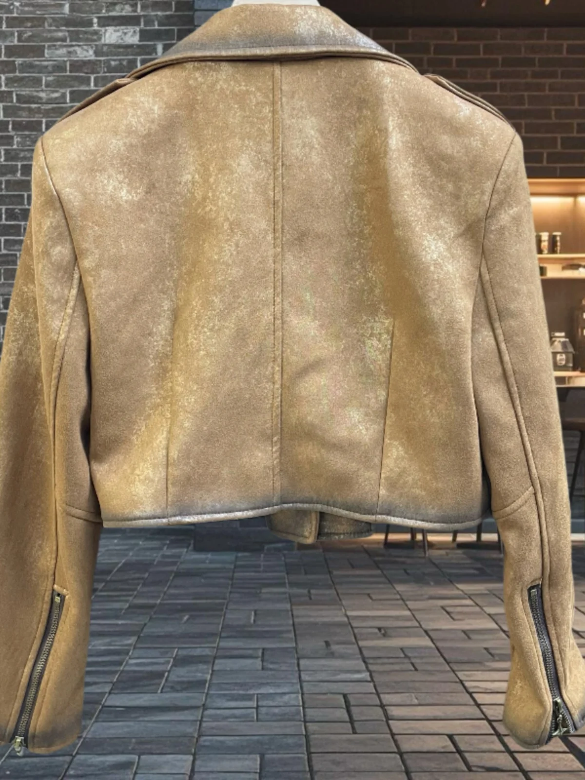 2026年春新作 スエードレザー ジャケット スパイシーガール風 アウター アシンメトリージッパー オリジナルデザイン レディースファッション