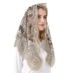 Spanish Traditioanl Triangle Veil Black and White Christian Catholic Church Veils for Women