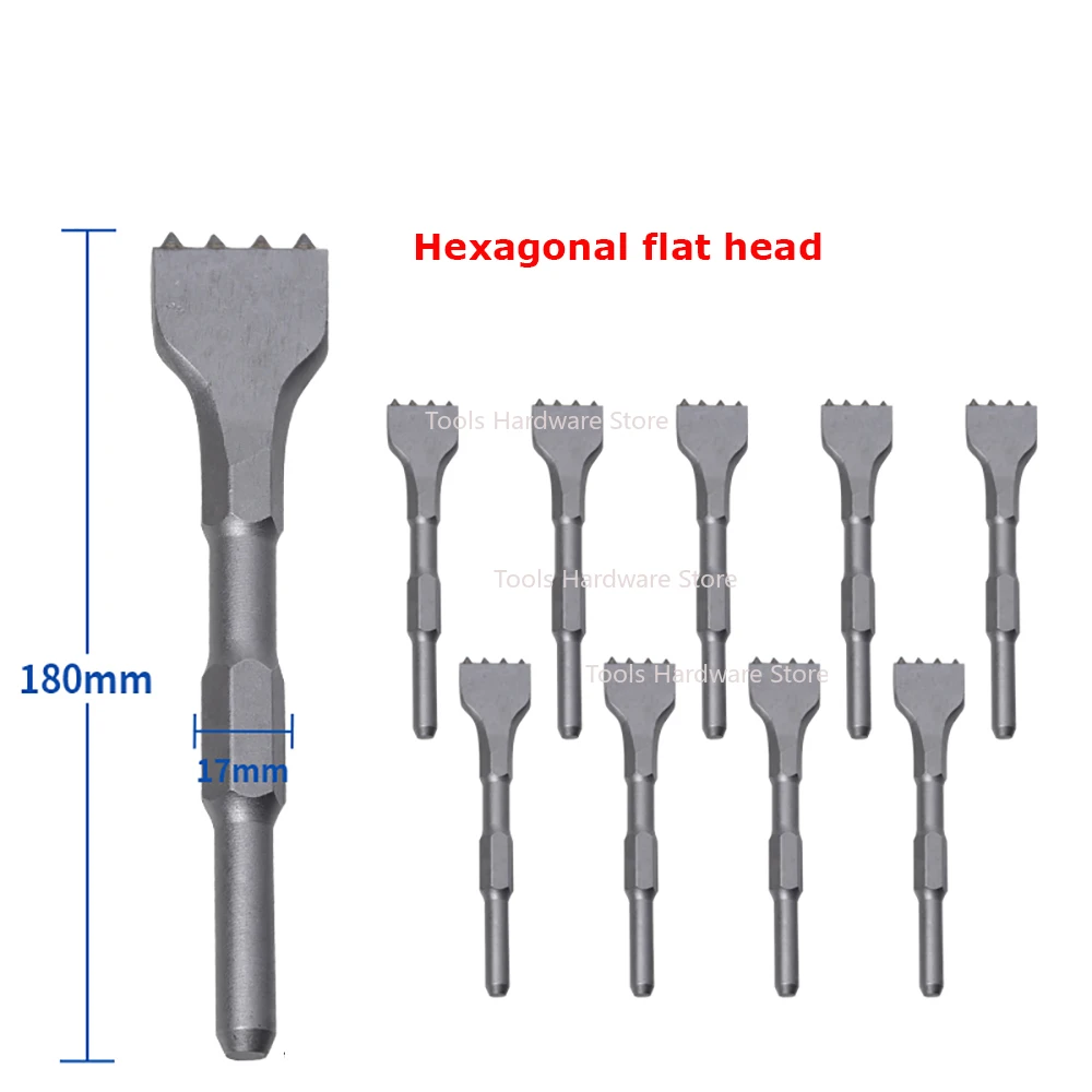 10PCS Concrete Electric Pick Chisel Head Alloy Electric Hammer Impact Drill Hexagonal, Square Handle Optional