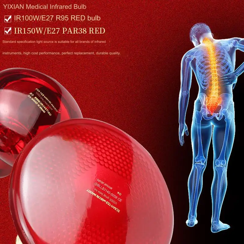 PHILIPS Infrared Physiotherapy Bulb Heating Therapy Red Lamp for Body Neck Ache Arthritis Muscle Joint Relaxation Pain Relief