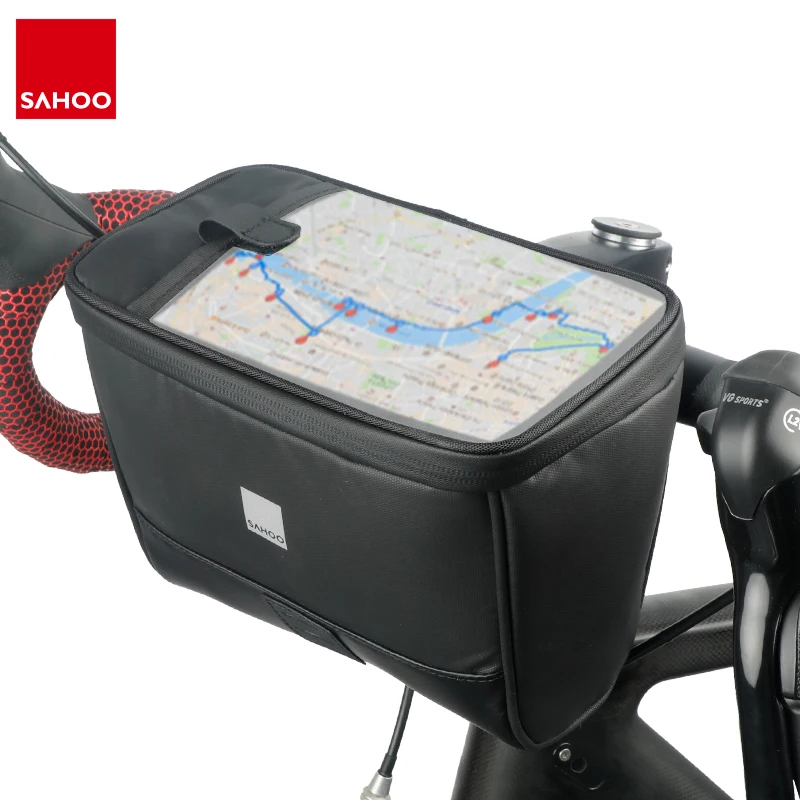 

Sahoo Travel Series 112049 Waterproof Touchscreen Handlebar Bag Bicycle Cycling Headstock Pannier Basket Map Phone Camera Storag