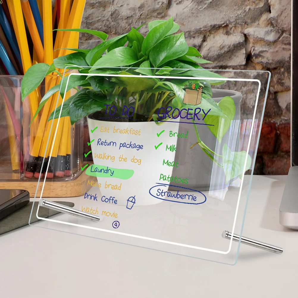 Imagem -05 - Acrílico Transparente Dry Erase Board Message Writing Board Acrílico Transparente para Memo Office White Lista de Tarefas Whiteboard