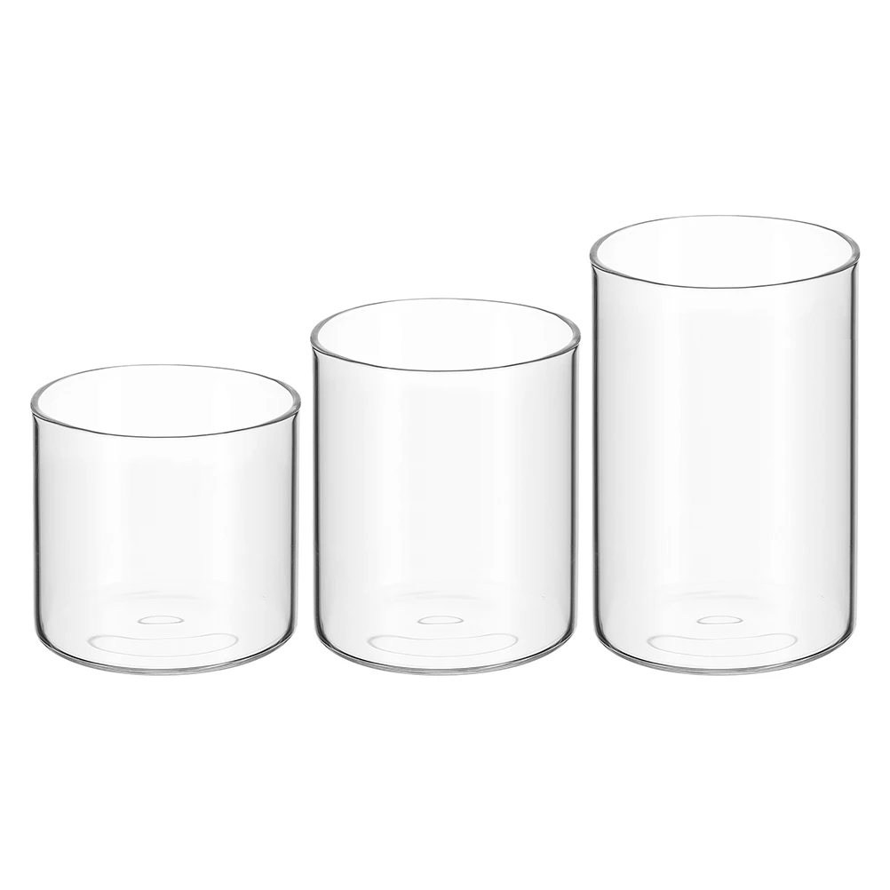 

3Pcs Clear Glass Cup Elegant Aromatherapy Holder for Wedding Dinner Party Scented Tealight Display