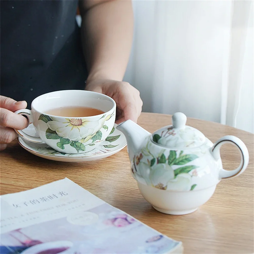 European-Style Ceramic Teapot Mother-and-child Pot 1 Pot 1 Cup Stacked Pot Gift Box Gift Giving Kitchen Accessories Teapot