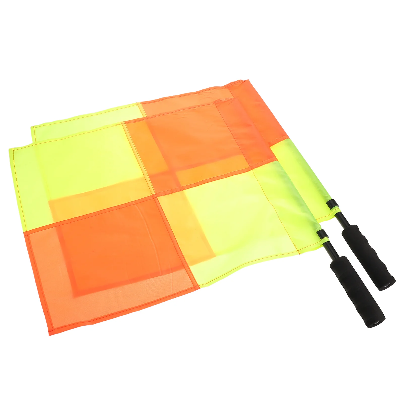 ธงผู้ตัดสินฟุตบอล 2 ชิ้น ธงผู้ช่วยผู้ตัดสินฟุตบอล น้ำหนักเบา อุปกรณ์ส่งสัญญาณสำหรับการแข่งขันกีฬา ธงมือสำหรับการตัดสินฟุตบอล