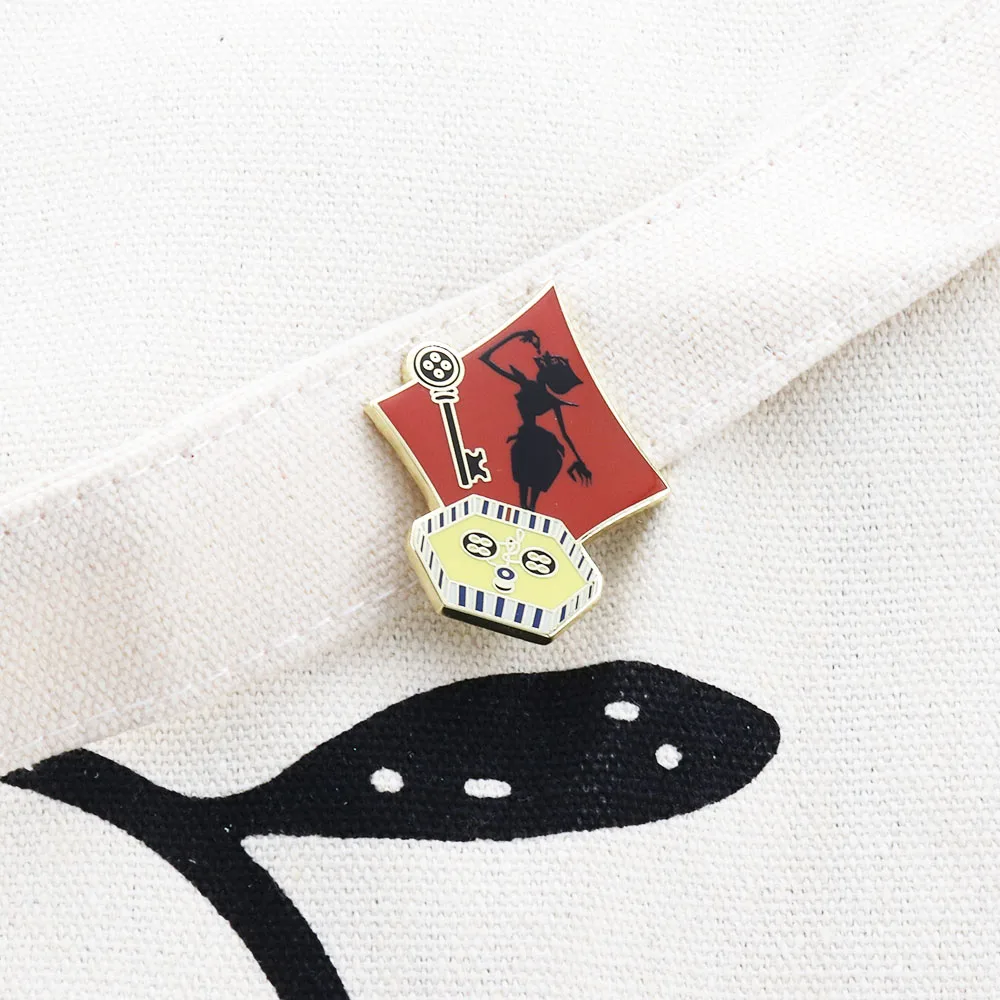 Other Mother Halloween Coraline Glitter Pins Spooky Bookish Villains inspired fantasy Brooch
