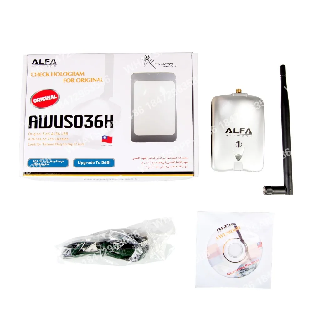 Tarjeta de Red Inalámbrica USB Rtl8187 ALFA AWUS036H Kali Cdlinux sin Controladores
