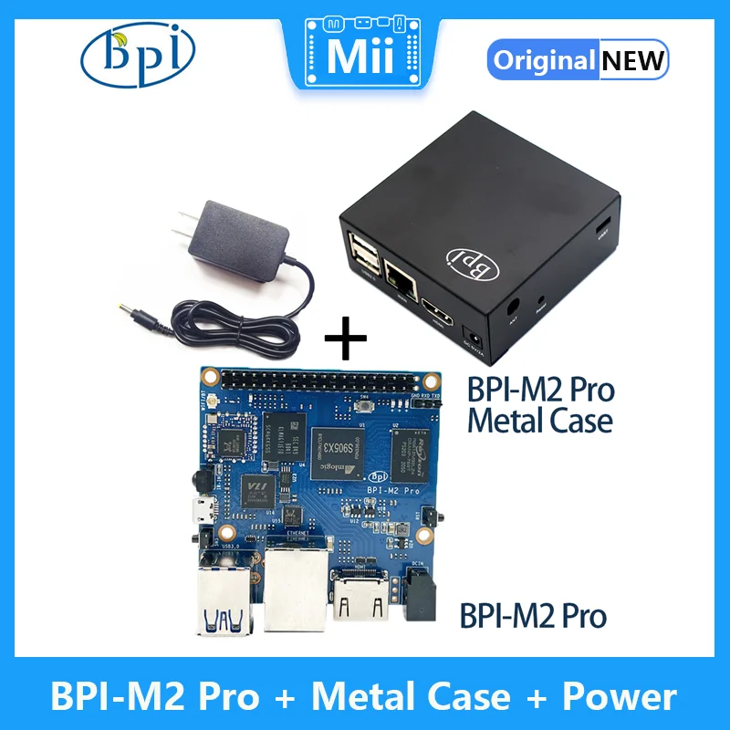 

Banana PI BPI-M2 Pro With Metal Case Power Amlogic S905X3 Quad Core 2G LPDDR4 16G eMMC HDMI 2.1 WiFi BT 4.2 Onboard Single Board