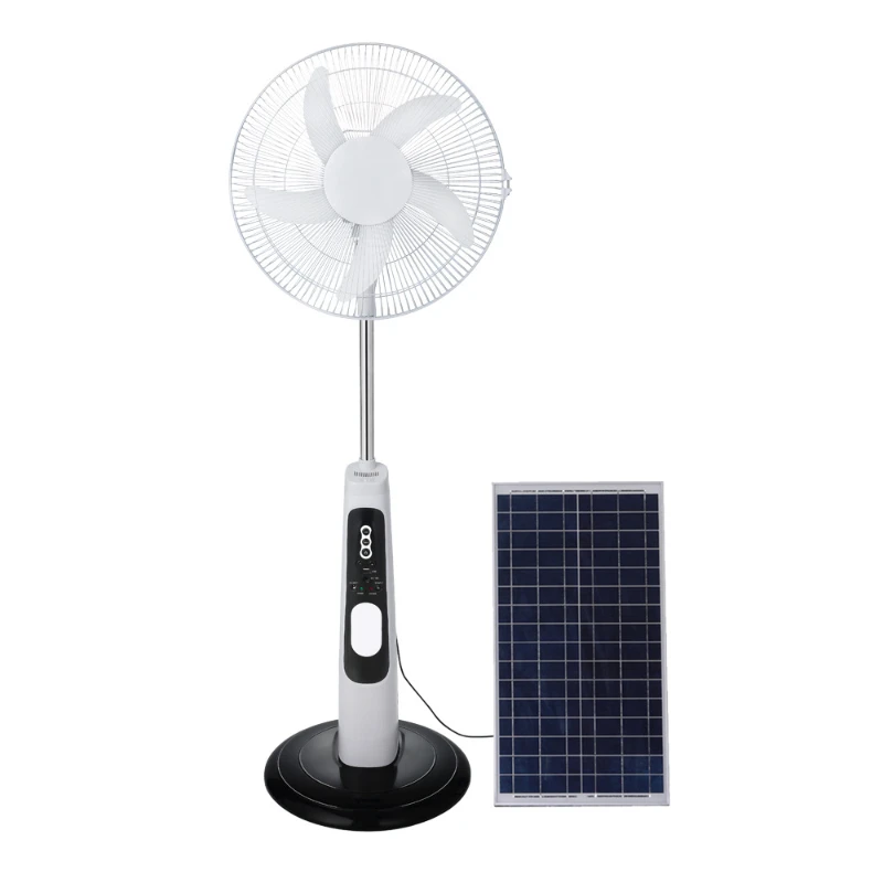 

18 Inch Cheap Price Small Industrial Rechargeable Standing Fan Set Cooling Chargeable 12V 10W DC AC Best Solar Pedestal Fan