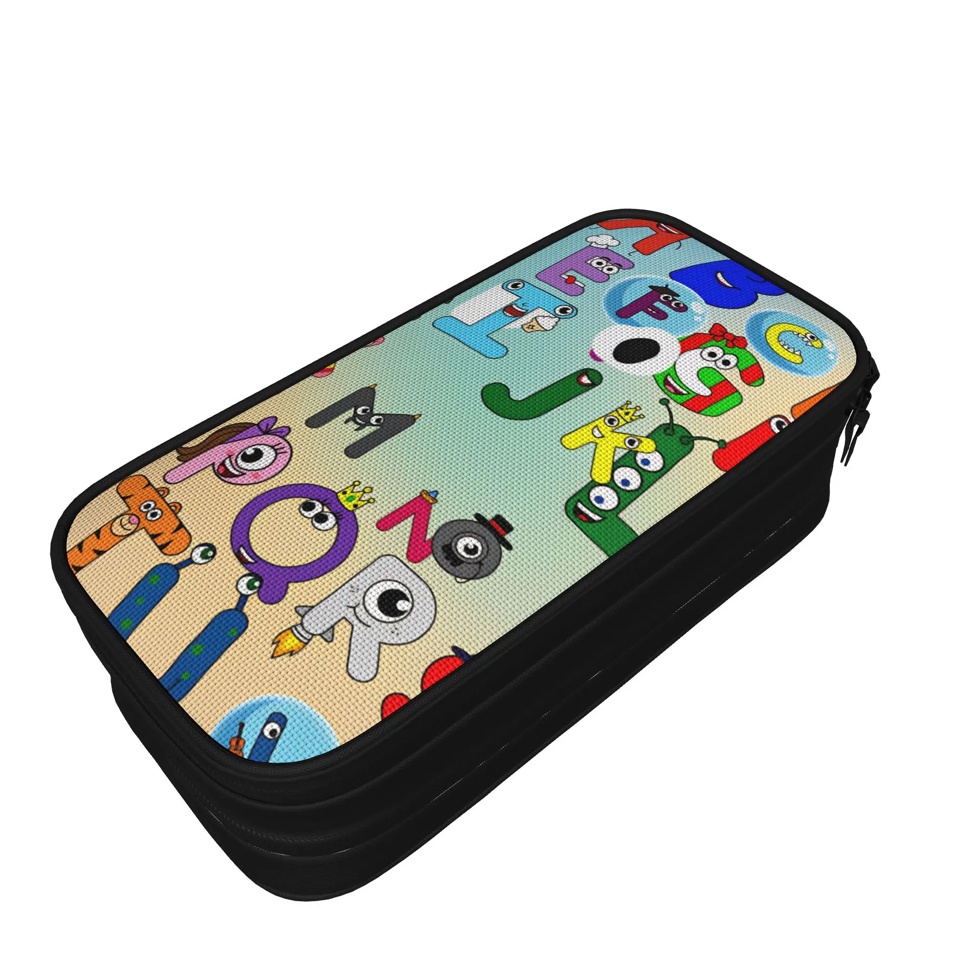 Alphabet Lores  Pencil Case  University Pen Box Boy Girl Zipper Lovely School Pencil Cases Graphic Stationery Organizer