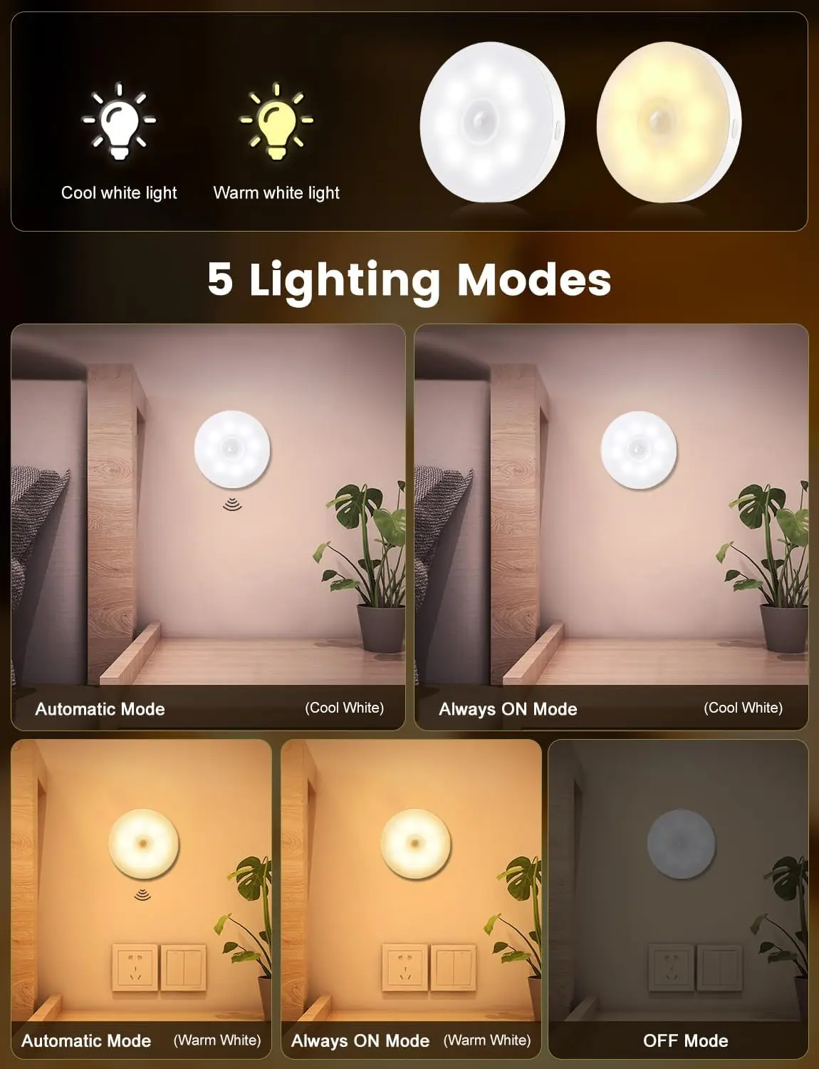 ضوء ليلي Xiaomi LED مع مستشعر حركة USB قابل لإعادة الشحن مع مصباح لاسلكي 1000 مللي أمبير في الساعة مغناطيسي لإضاءة سلالم خزانة المطبخ
