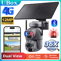 SHIWOJIA 6K 12MP 36X Zoom Solar Camera 4G Sim/WIFI Dual Lens Dual PIR Detection Humanoid Auto Tracking Outdoor Security Camera