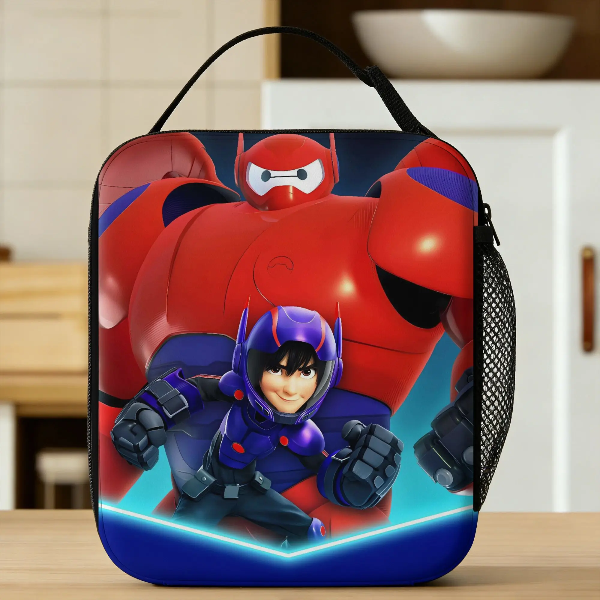 

Сумка для обеда B-Big Hero 6, забавная сумка для обеда для женщин, портативная сумка-холодильник для пикника, термосумка с принтом Оксфорд, сумки-тоут