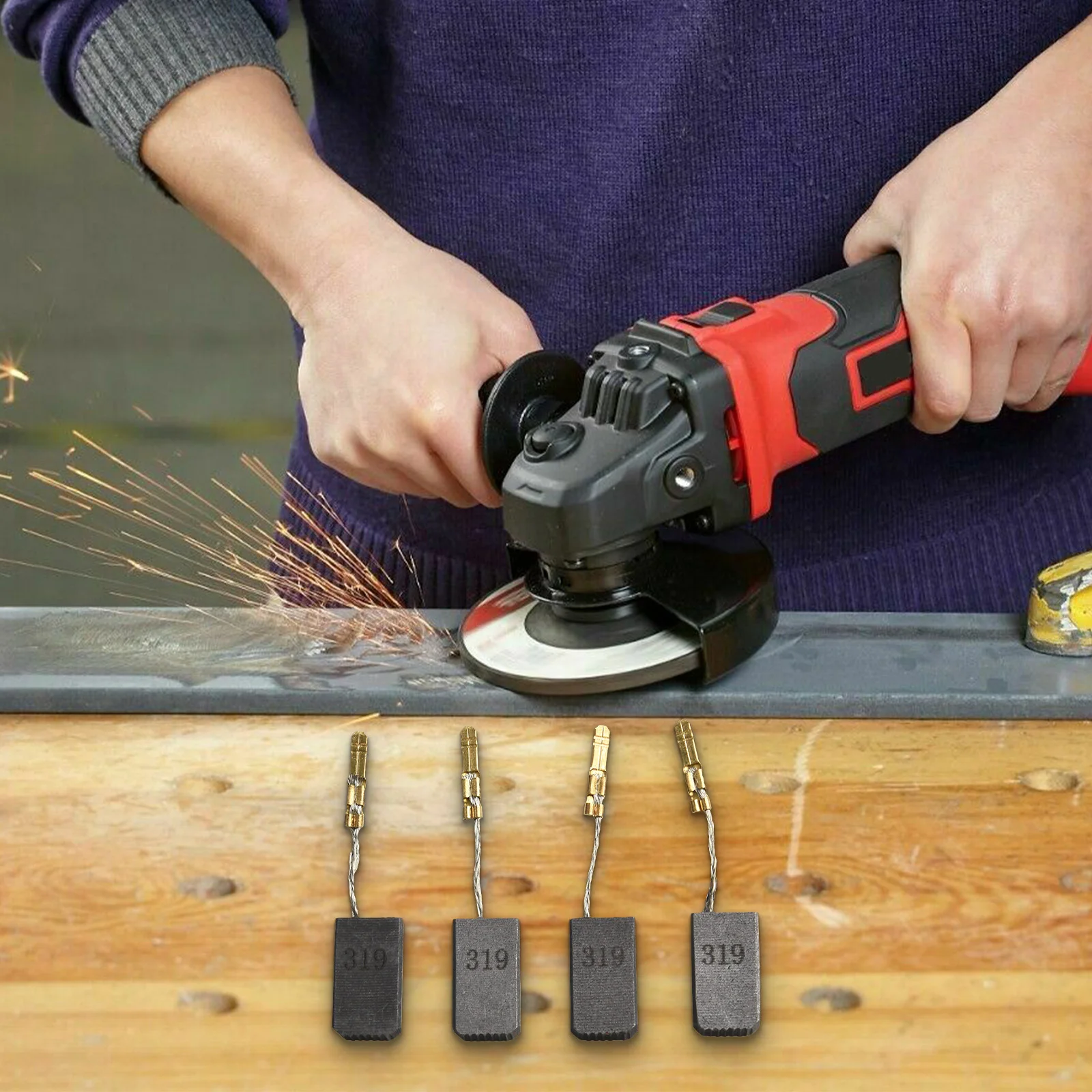 Quality Replacement Carbon Brushes Designed to Fit Several For Metabo Grinder Models Includes a Total of Four Pieces