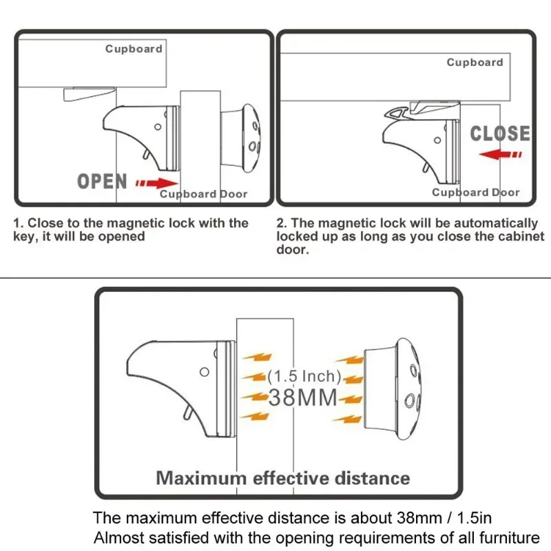 Invisible Magnetic Cabinet Drawer Lock No Drilling Baby Proofing Limiter Children Infant Household Safety Protection Accessory - view 4