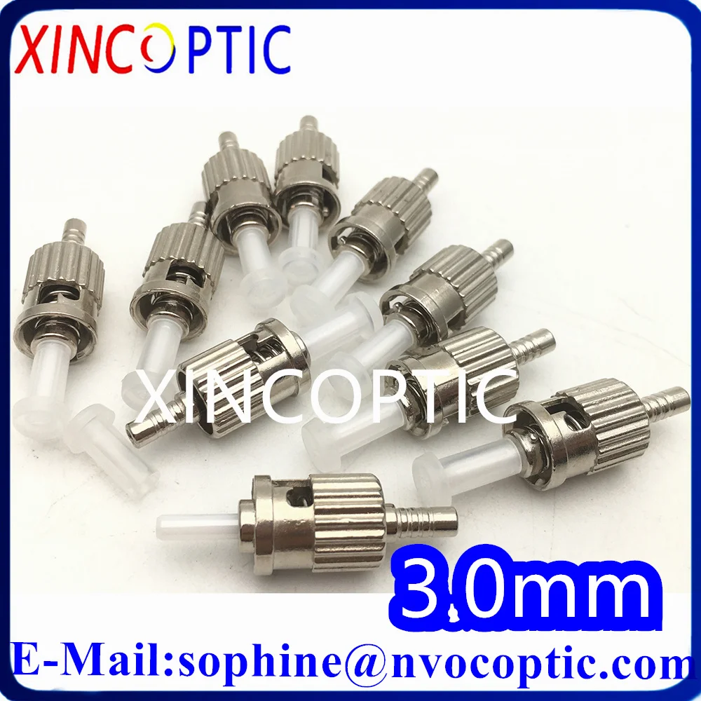 

500Pcs ST SX MM 2.0 Connector,ST/UPC 50/125 62.5/125 3.0mm Multi Mode Simplex Fiber Optic Connectors With Ceramic Ferrule Cord