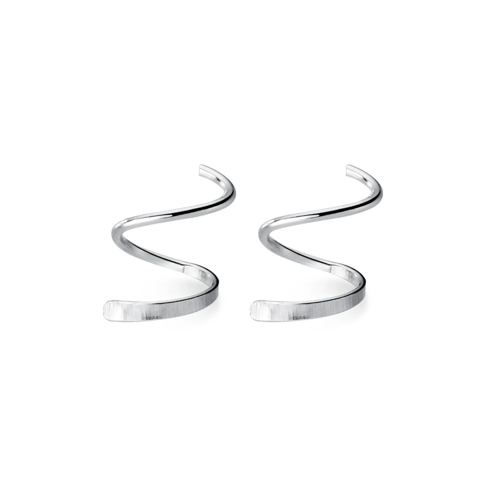 Modian-Boucles d'oreilles créoles géométriques en spirale pour femmes, argent regardé 925 authentique, boucle d'oreille simple document en or, bijoux fins à la mode
