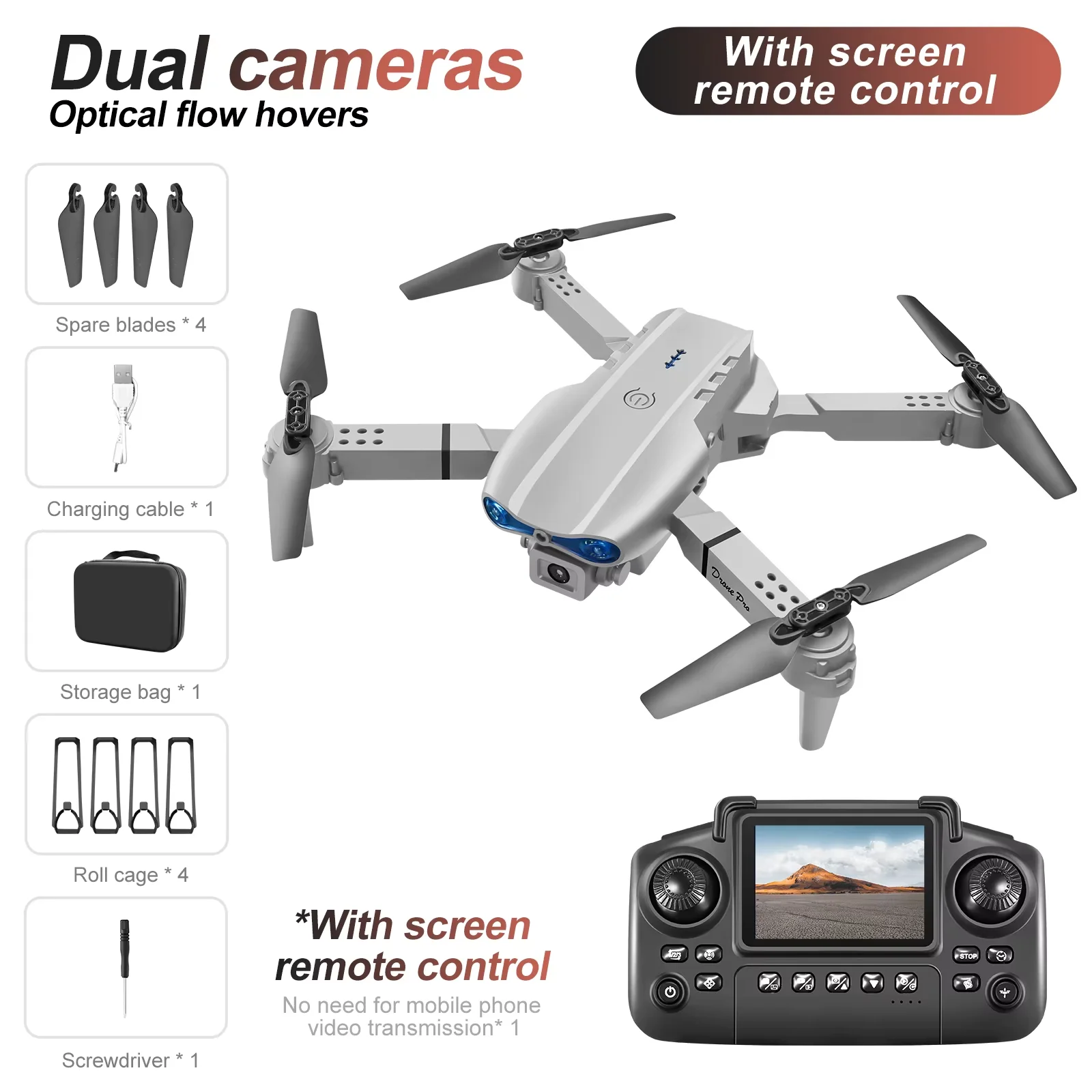 2026 Nieuwe E99 MAX Drone Fabriek Professionele 8K HD 4.3 "Afstandsbediening Headless Modus Helikopter 360 Flip Quadcopter Kid speelgoed Geschenken