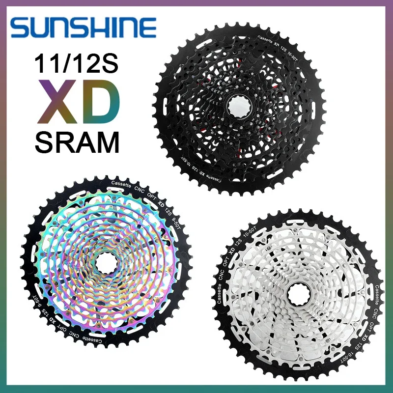 

Sunshine 11 12 Speed Bicycle Freewheel Sprocket for Shimano SRAM XD 42T 50T 52T Mountain Bikes CNC Ultralight Cassette