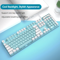 EWEADN GX320Z Pink Wired Office Keyboard -Silent, Ergonomic,LED Backlighting, High-Precision for Gaming, Office, Laptop/PC