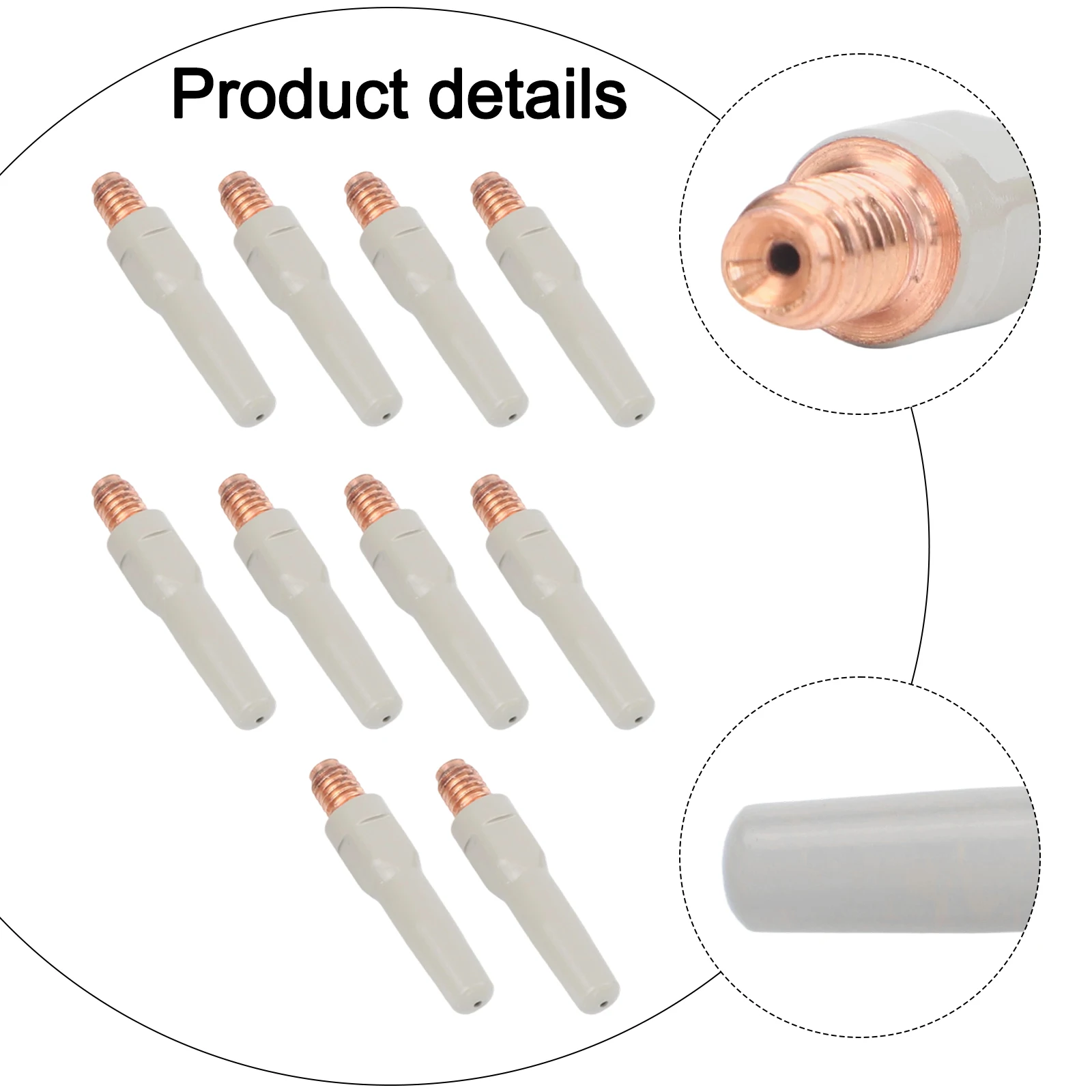 

Industrial Use Gray Welding Torch Accessory 10pcs Welding Nozzle Set Reduced Slag Accumulation Innovative Design
