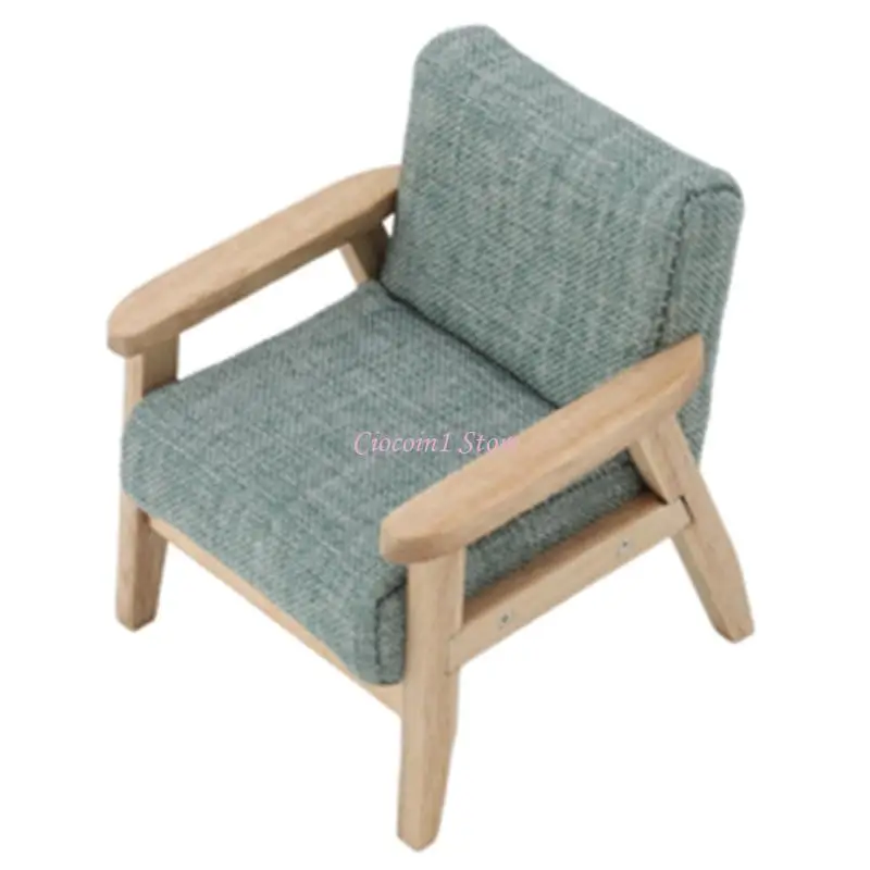 Y1ub dormitorio sofá simple sillón brillante muebles en miniatura modelo muñecas casas muñecas accesorios juego 1:12