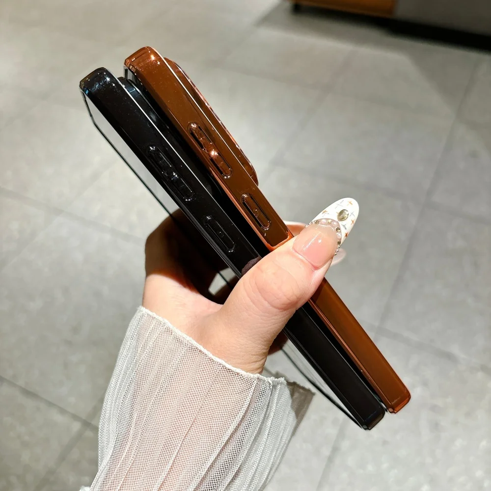 Luxury Solid Color Glass Phone Case For Samsung S26 S25 Ultra S24 FE S23Ultra Plating TPU Bumper Frame Lens Protection Cover