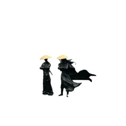 Chinese Ink Painting Lonely Shadow Swordsman Antique Style Interior Decoration Accessories Car Window Center Console Ornament