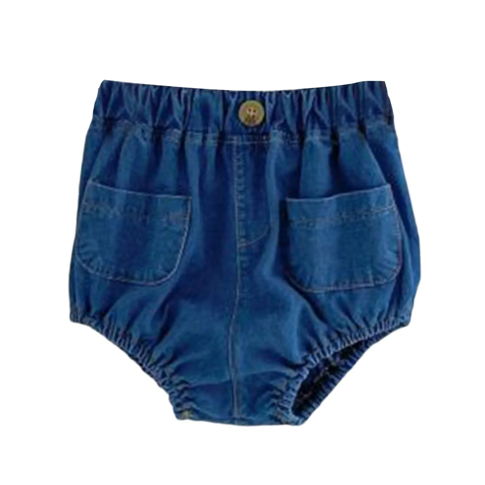 Infant Girl Summer Korean Style Fashion Casual Denim Shorts Elastic Waist Loose Bloomers for Daily Beach Vacation Birthday Party