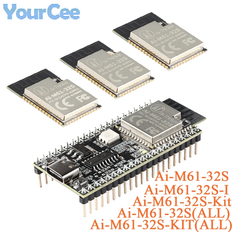 AI-M61-32S M61-32S-I 32bit RISC-V MCU Wireless WiFi 6+ BLE5.3 Combo Module 2.4GHZ BL618 M61-32S-Kit Development Board AI-M61-32S