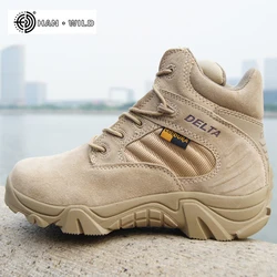 2018 Spring Men Boots Genuine Cow Leather Waterproof Tactical Desert Combat Ankle Boot Men's Work Shoes
