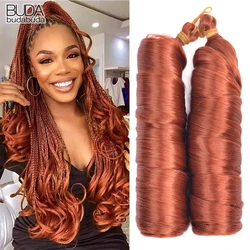 Extensions de cheveux tressés pour femmes noires, boucles françaises, cheveux synthétiques bouclés, tresses au crochet, spirale ondulée, 24 po