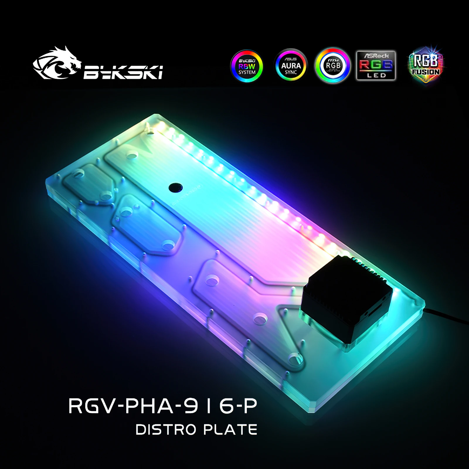 Bykski RGB Water Cooling Distro Plate Reservoir for Phanteks 916 Chassis Case RGV-PHA-916-P