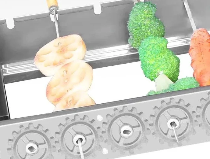 

Commercial fully automatic stainless steel barbecue rotary machine: adjustable width hot dog drum grill