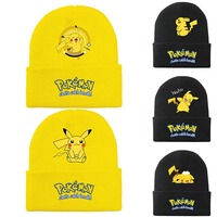 Pokemon Pikachu Knitted Hat Winter for Men Women Outdoor Warm Hat Suitable for Daily Wear Comfortable Hip Hop Cap Beanies Hats