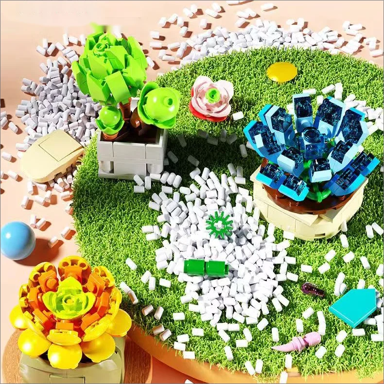 Blocos de Construção para Crianças, Tijolos de Montagem, Brinquedos Educativos, DIY, Montar Flor Eterna, Presente Infantil, 12pcs