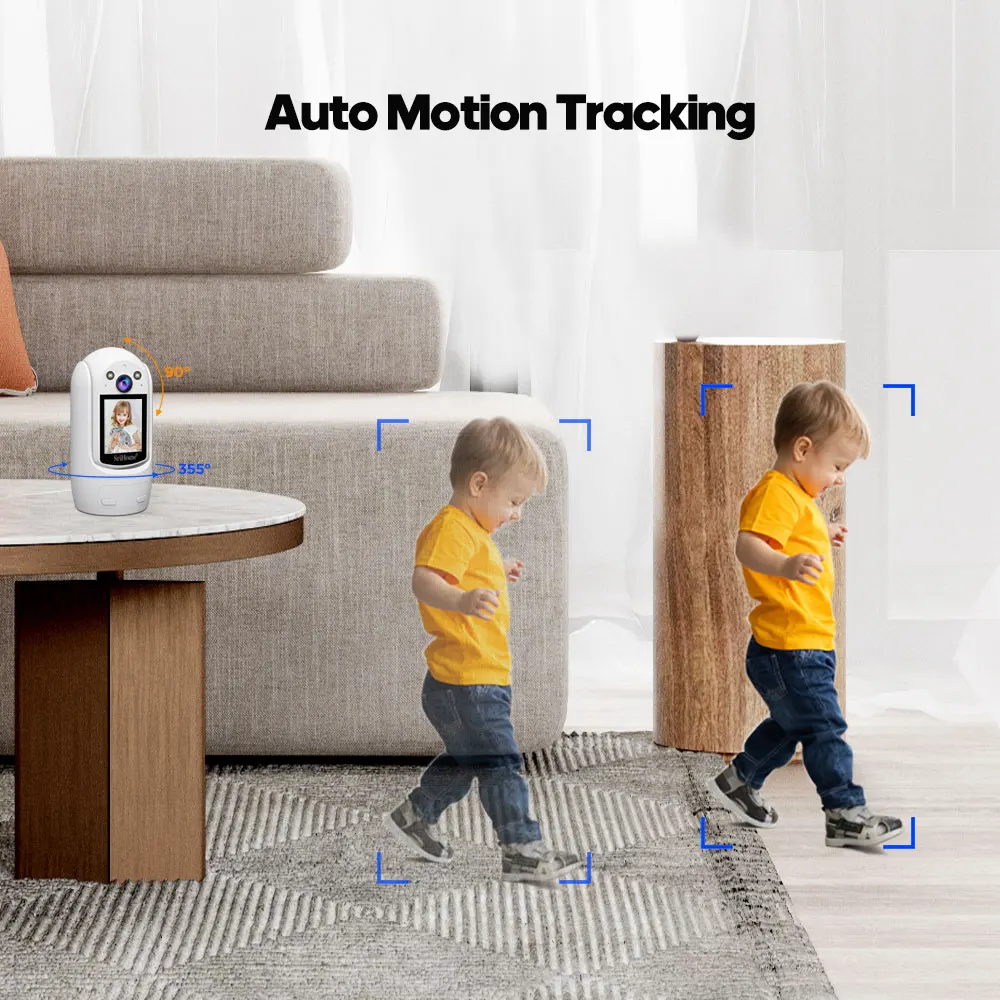 Srihome-IPカメラ,ナイトセキュリティ,ベビーモニター,PTZ,wifi,ビデオ通話,2.4インチIPSスクリーン,人間検出,カラー,新品