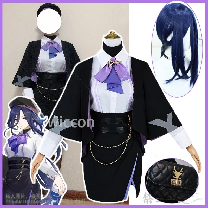 Anime Game Genshin Impact Cosplay Clorinde Costume OL Shirt Skirt Coat Socks Bag For Halloween Christmas Girls Woman Customized