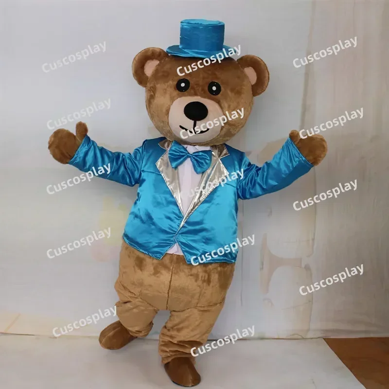 Orso mascotte CostumeCute peluche cartone animato orsacchiotto adulto a piedi Costume Cosplay Performance Costume puntelli per feste di natale