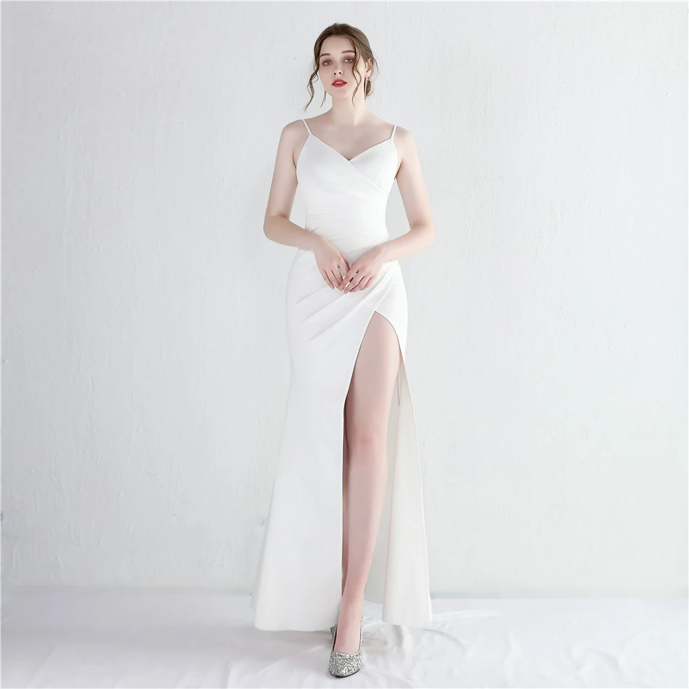 New Floor-length Ladies Black Red Elegant Womens Green White Evening Dress Long Dresses Gala For Wedding Party Performance Robe