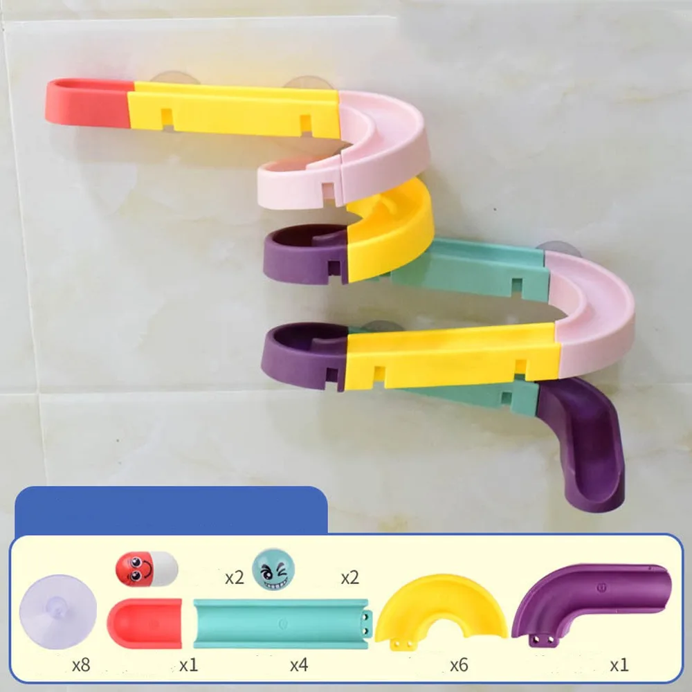 

Милая детская дорожка для сборки, красочные дорожки «сделай сам», игрушки на присоске, пластиковые забавные водные горки для детей, ванна