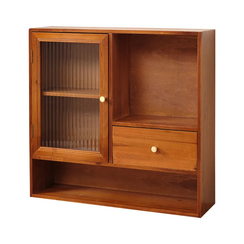 

Table shelf, desktop cosmetics storage box, cup storage rack, retro storage cabinet, tea set display rack