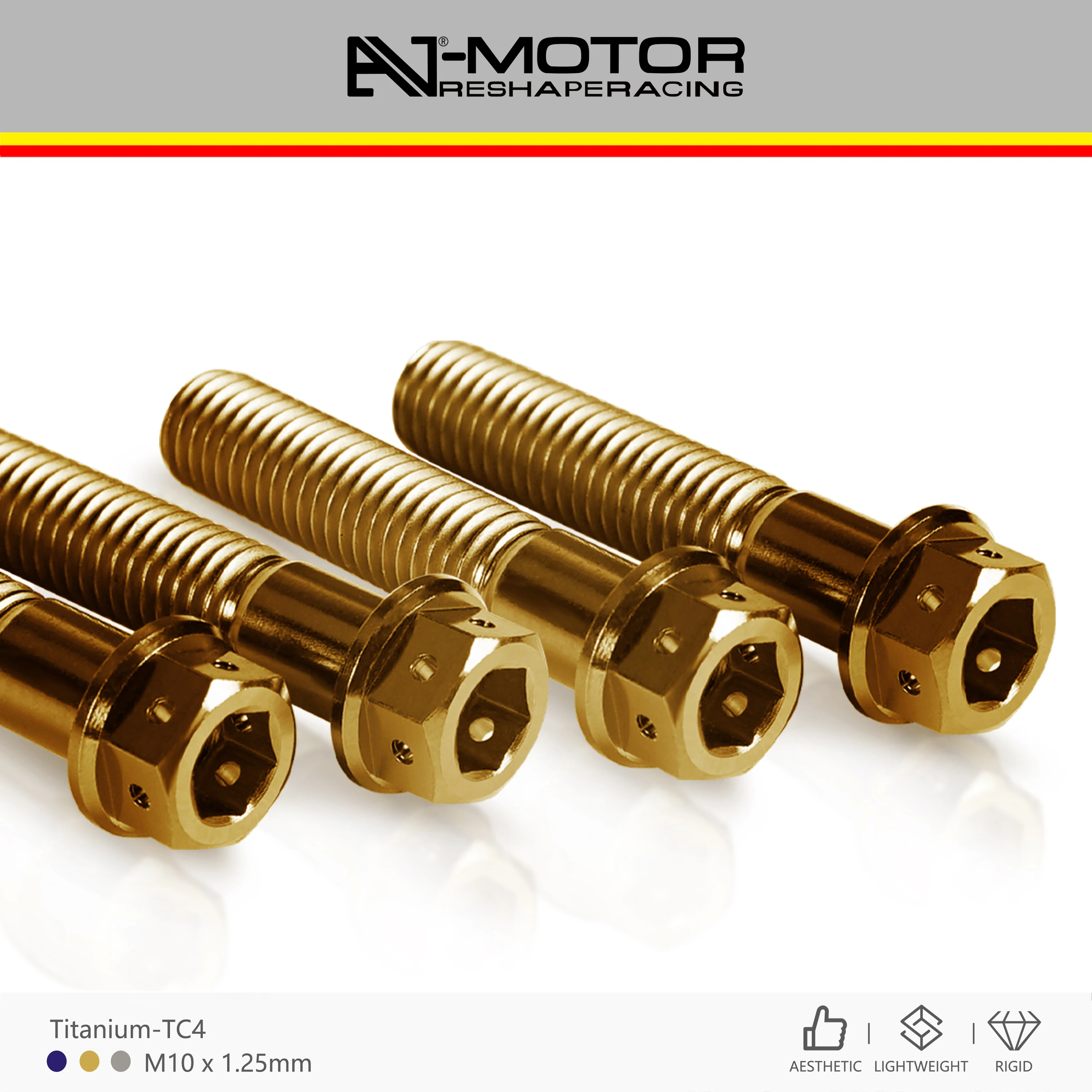 AJ-MOTOR Motorcycle Titanium Alloy Front Brake Caliper Screws for Ducati Panigale 899/959/1199/1299/V2/V4/V4R