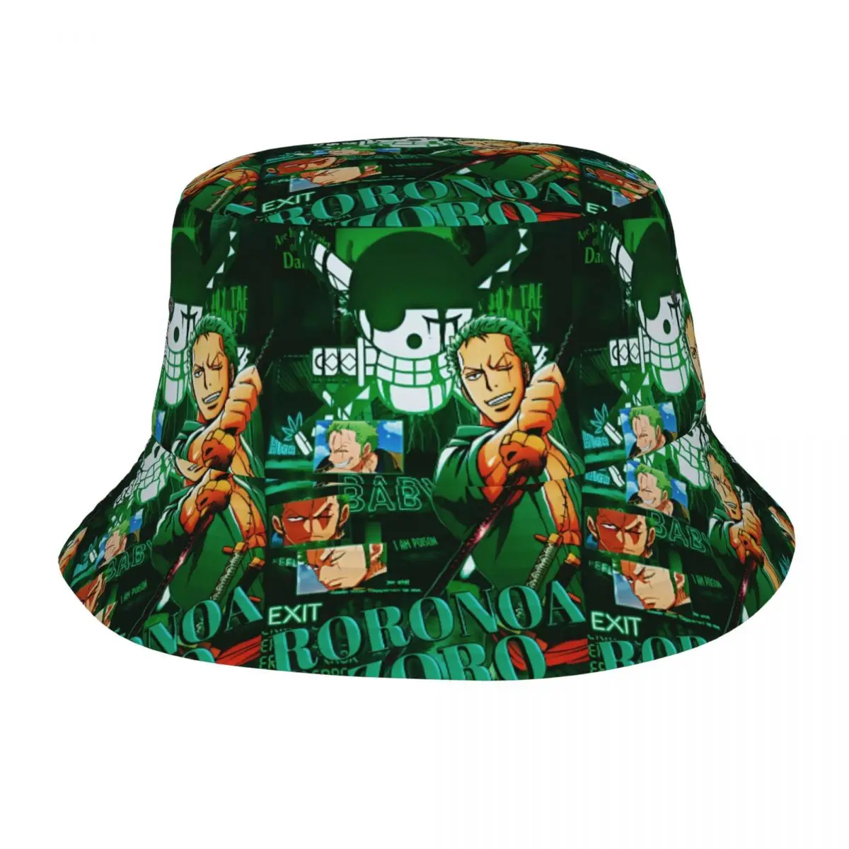 

Складная панама-кепка Zoro с комиксным принтом для мужчин и женщин, летняя пляжная шляпа от солнца, рыбацкая кепка с комиксами