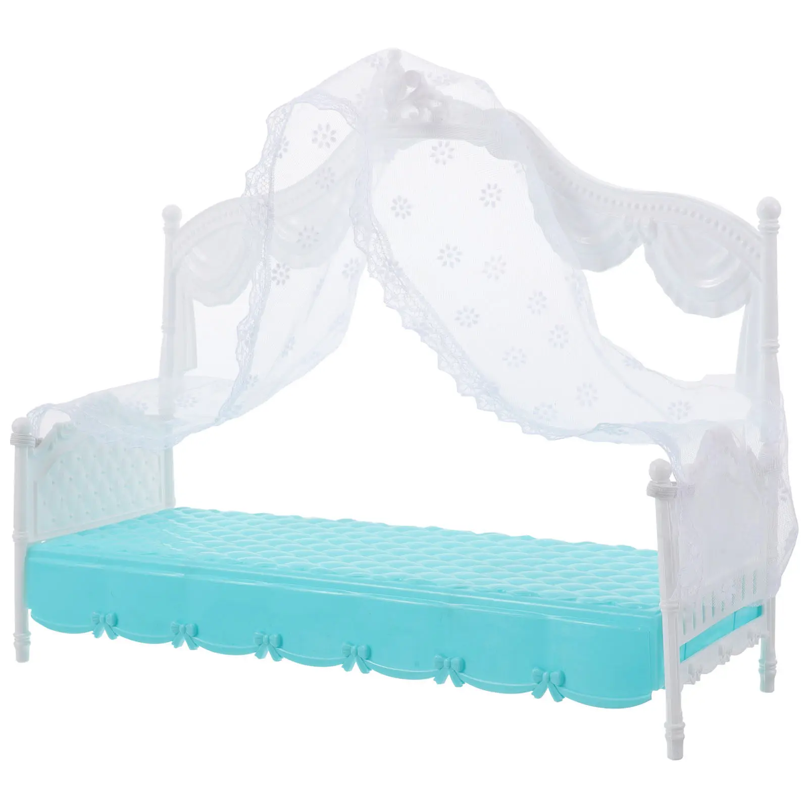 30Cm Miniature Dollhouse Single Bed for Imaginative Play DIY Assembly Portable Realistic Bedroom Furniture Accessory for 30Cm