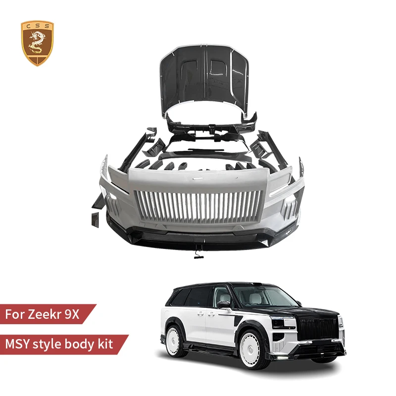 MSY Style Carbon Fiber Body Kit for Zeekr 9X 2025 2026 Front Bumper Hood Racing Grille Wheel Arch Flares Trim Rear Diffuser Set