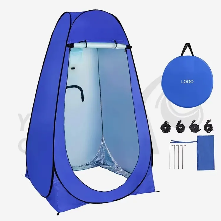 Portable Outdoor Shower Tent with Privacy Four-Season Waterproof 1500-2000mm Quick Setup Pop up for Family Camping