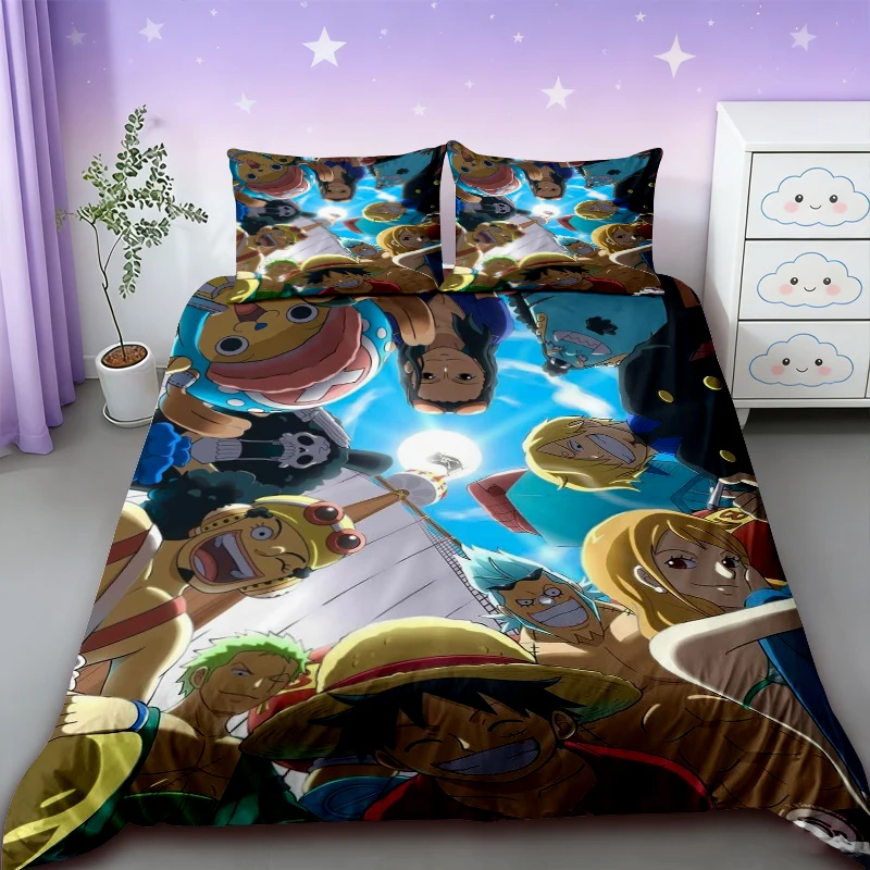 One Piece Duvet Cover Cartoon Luffy Bedding Set Soft and comfortable Queen/King Twin Full Size Teens Boys Boys Gifts Soft Cozy view 5