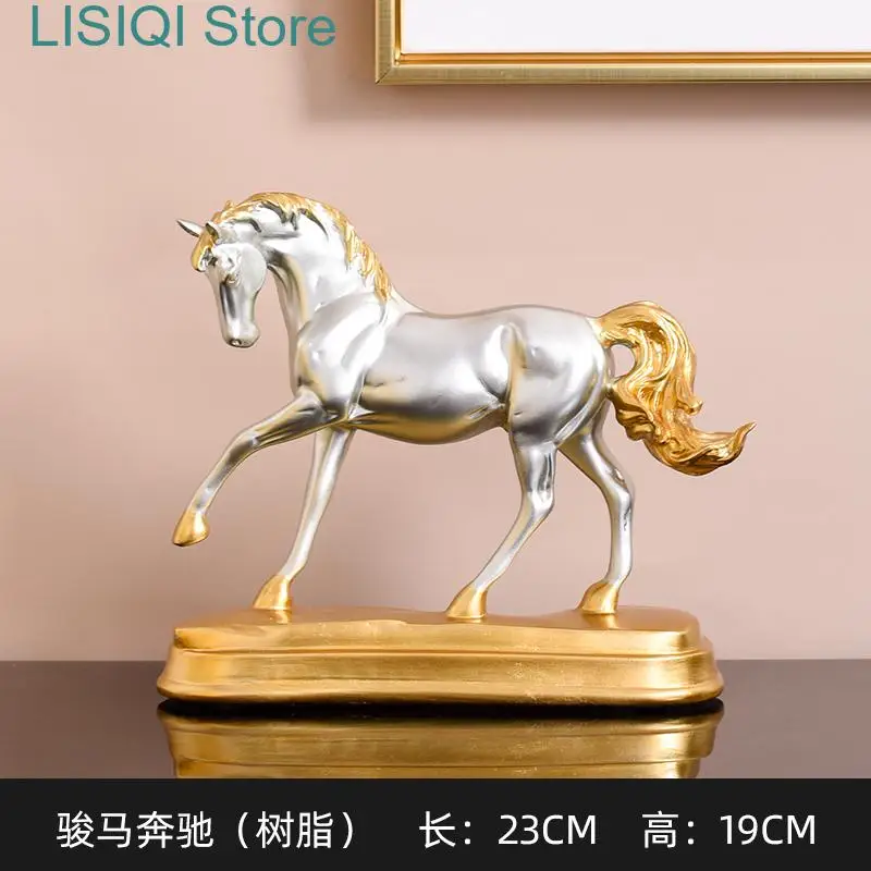 

New Modern Simulation Animal Horse Golden Animal Sculpture Home Decorations Crafts Decoration Accessories Modern Figurines