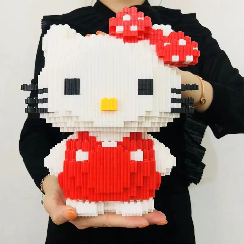 Hello Kitty  Cinnamoroll Sanrio Anime Peripheral Cartoon Kawaii Cute Building Blocks Assembled Toys Creative Decoration Gift